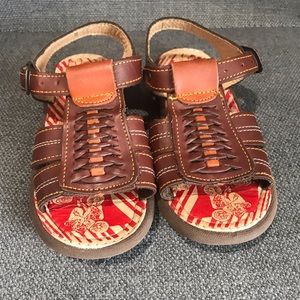 Boys toddler kids size 10C sandals made in Mexico leather